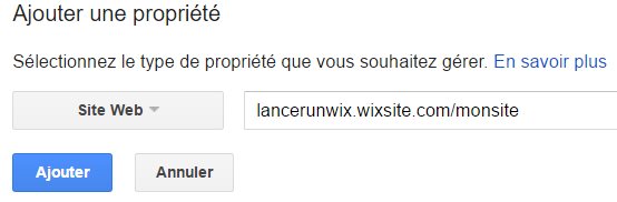 Ajout propriété Search Console